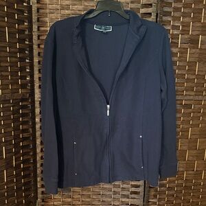Karen Scott Dark Blue Women's Zip-Up Jacket